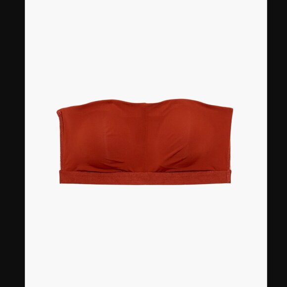 Madewell x Lively Bandeau Strapless Bra Size Medium Burnished Mahogany Red Bras - Picture 1 of 10